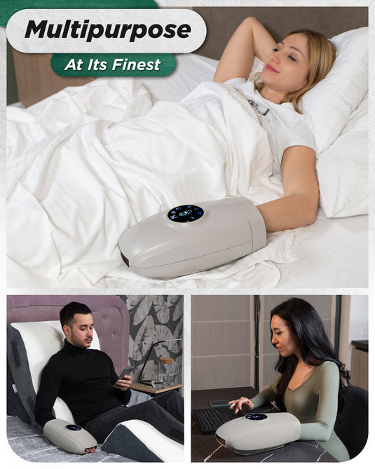 Lunix - LX7 LCD Touchscreen Hand Massager with Heated Air Compression (Cloud Gray)
