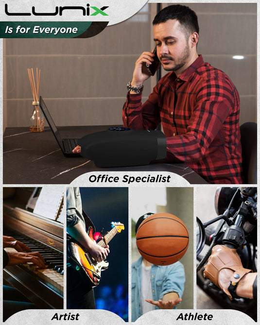 Lunix - LX7 Touchscreen Hand Massager Black