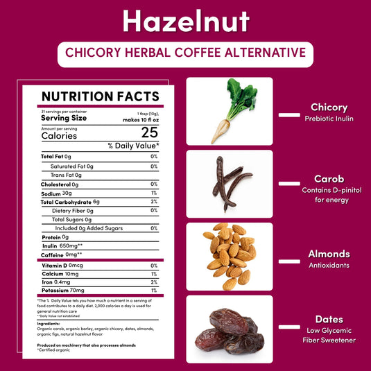 Teeccino - Hazelnut Chicory Herbal Coffee