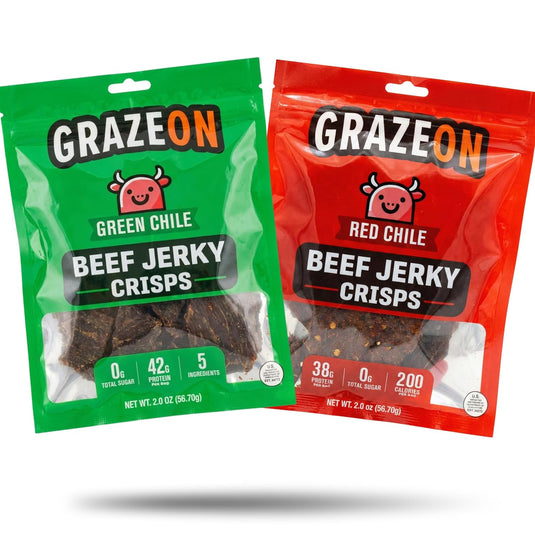 GrazeOn - Green Chile Beef Crisps (2 oz) - Protein Snack