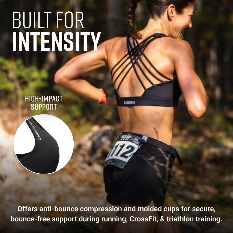 Load image into Gallery viewer, MudGear - Women's Performance Sports Bra with Pockets (Black)
