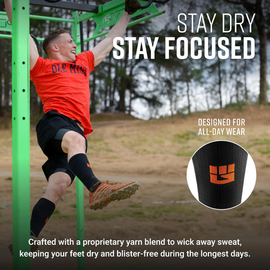 Mudgear - Tall Compression Socks (Black/Orange)