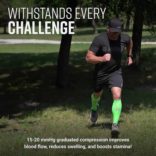 Mudgear - Tall Compression Socks (Neon Green)