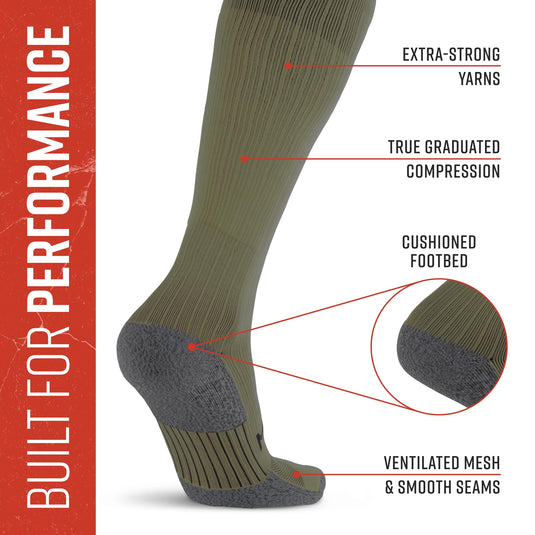 Mudgear - Tall Compression Socks Tactical Line (Olive Drab Green)