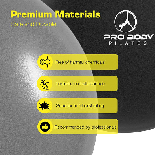 ProBody Pilates - 9 Inch Small Exercise Ball for Stability, Barre, Pilates, Yoga, and Balance (with Pump)