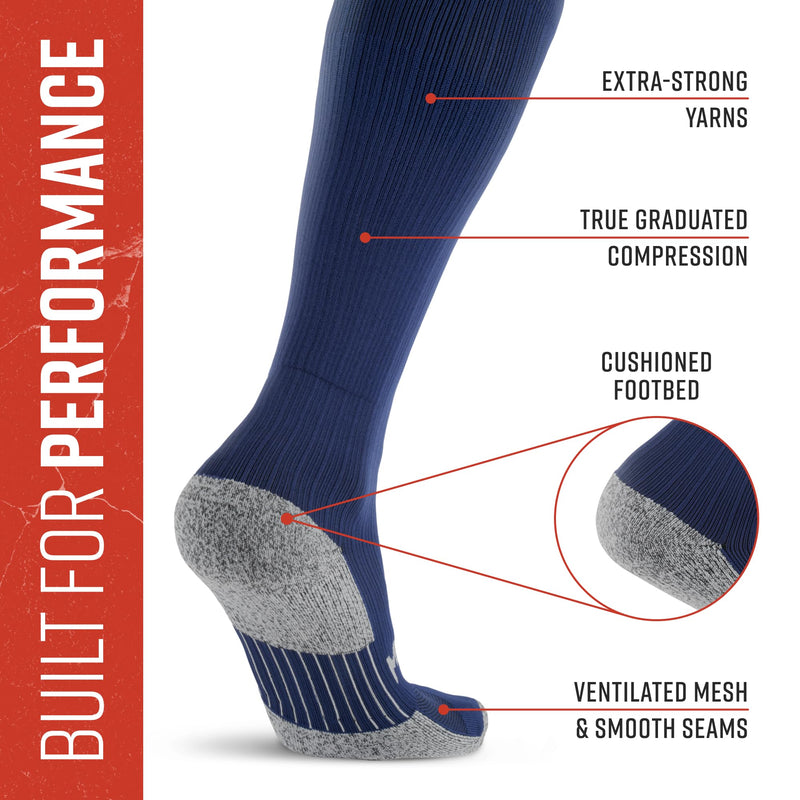 Load image into Gallery viewer, Mudgear - Tall Compression Socks Tactical Line (Navy)
