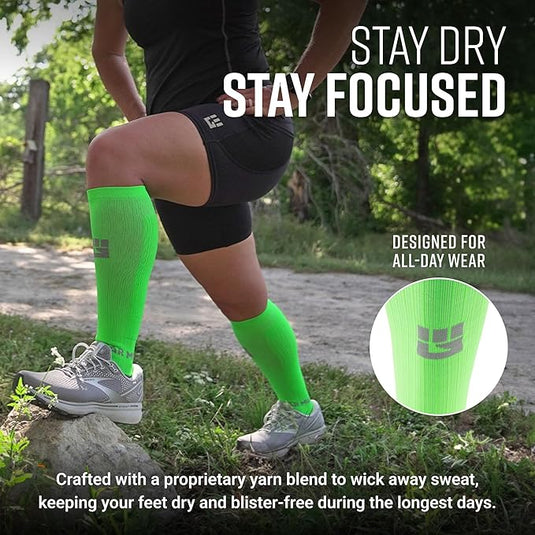 Mudgear - Tall Compression Socks (Neon Green)