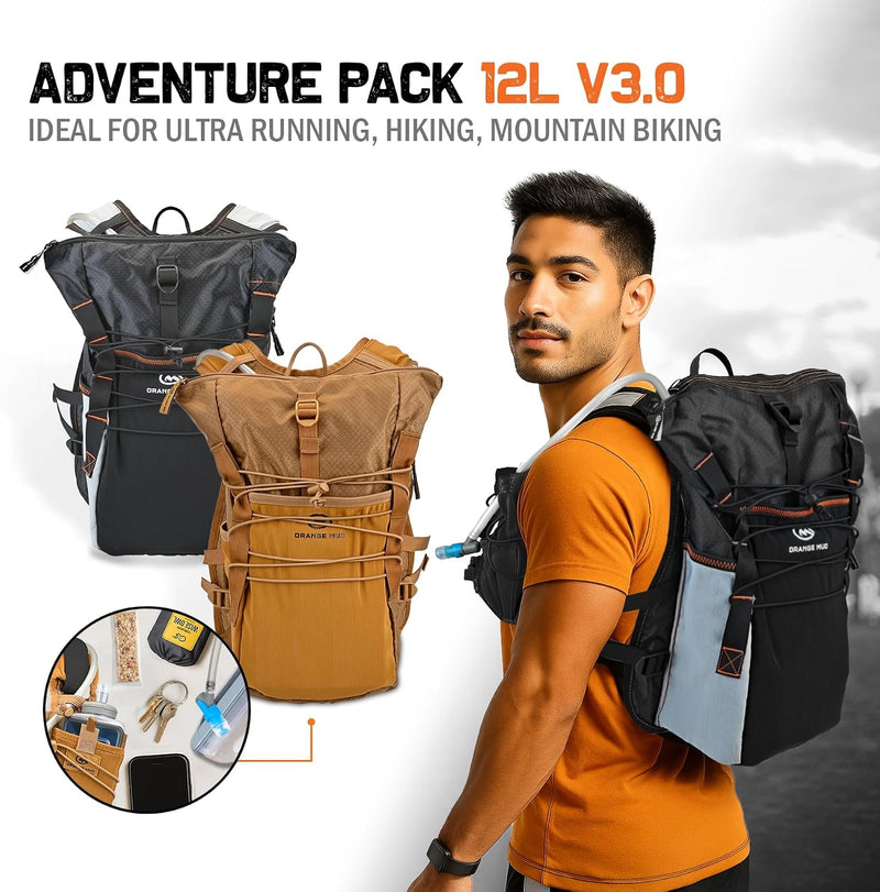 Load image into Gallery viewer, Orange Mud - Adventure Pack 12L 3.0: Ideal for Ultra Running, Hiking, Mountain Biking - Hydration Backpack
