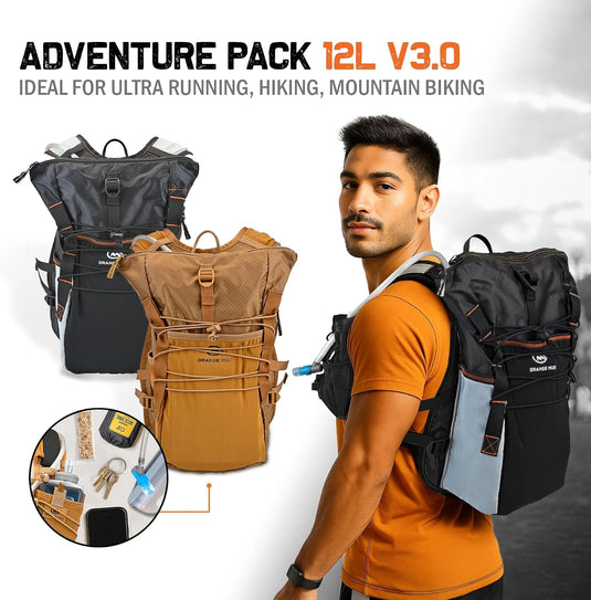 Orange Mud - Adventure Pack 12L 3.0: Ideal for Ultra Running, Hiking, Mountain Biking - Hydration Backpack