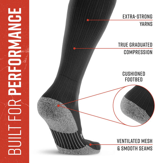 Mudgear - tall compression socks tactical line (all black)