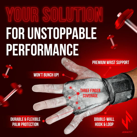 JerkFit - Wodies Workout Gloves (Pair) for Bodybuilding, Fitness and Crossfit Gloves