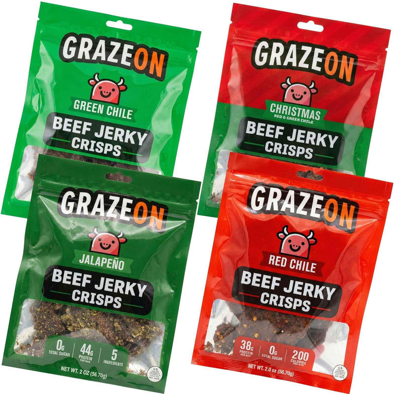 Load image into Gallery viewer, GrazeOn - 7 Flavor Beef Crisps Variety Pack (7 x 2.0 oz) - Protein Snack
