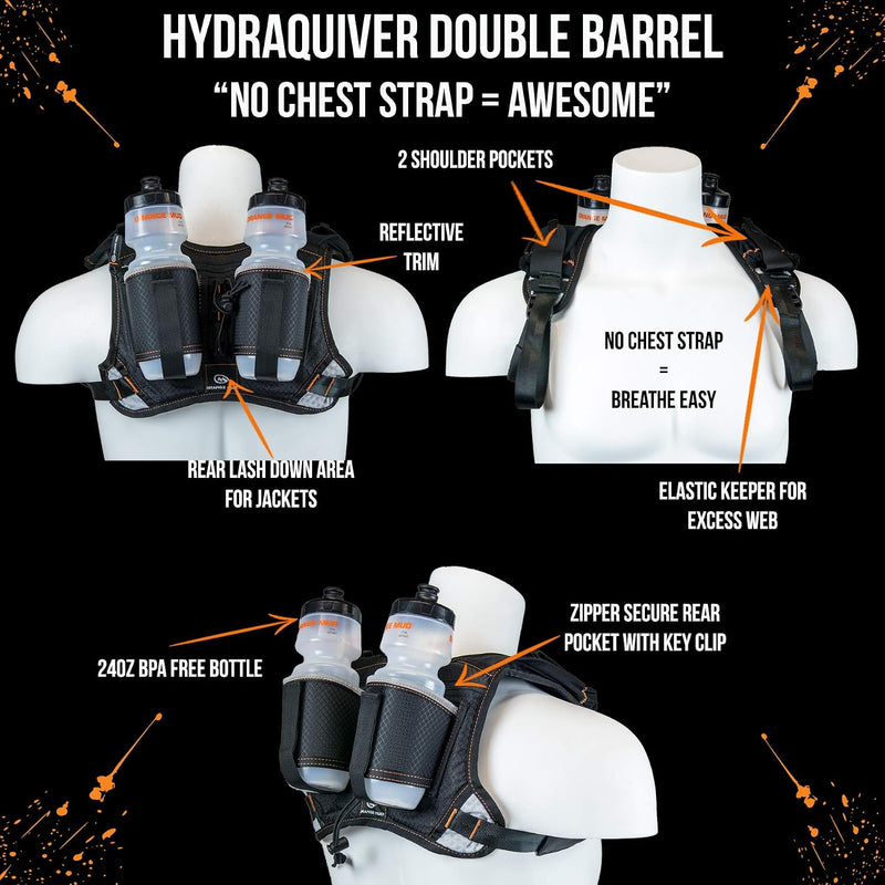Load image into Gallery viewer, Orange Mud - HydraQuiver Double Barrel Hydration Pack - Running Vest

