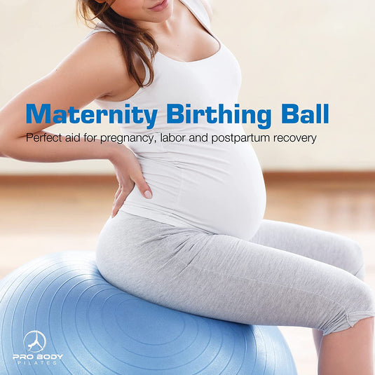 ProBody Pilates - Yoga Ball for Pregnancy, Fitness, Balance, Workout at Home, Office and Physical Therapy (Black)