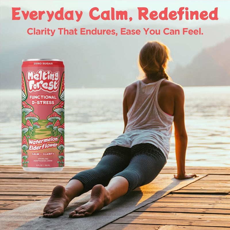 Load image into Gallery viewer, Melting Forest - Mushroom D-Stress Drink 12 Pack - Watermelon Elderflower
