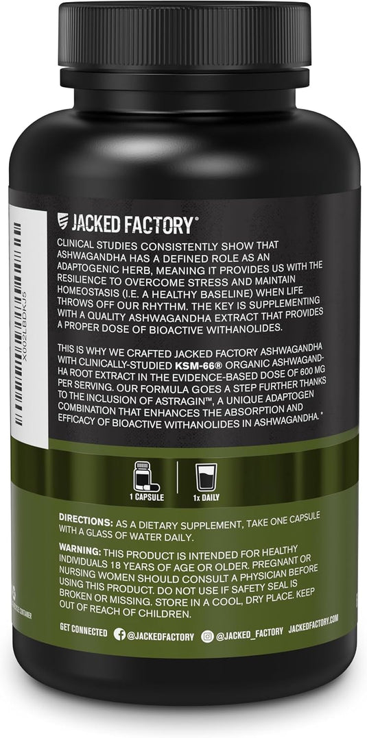 Jacked Factory - KSM-66 Ashwagandha Root - Adaptogen