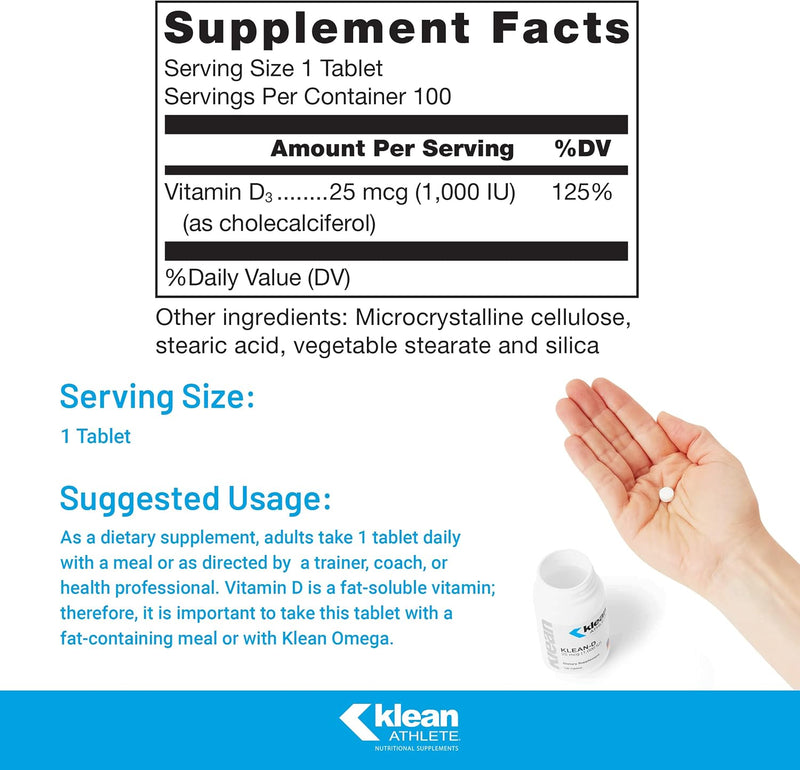 Load image into Gallery viewer, Klean Athlete - Klean-D 1000 - Vitamins &amp; Supplements
