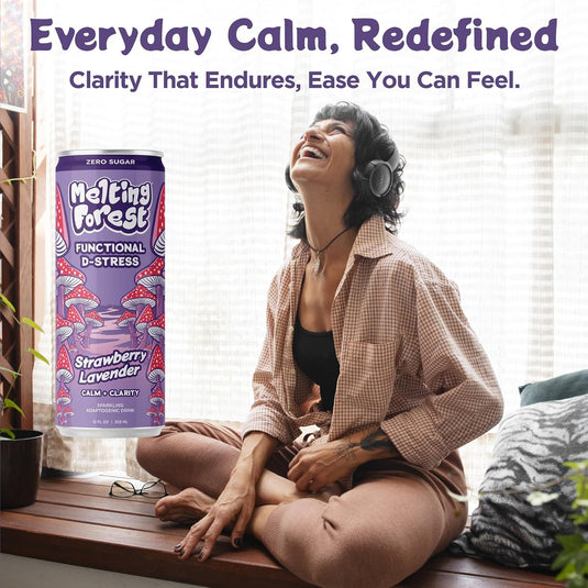 Melting Forest - Mushroom D-Stress Drink 12 Pack - Strawberry Lavender