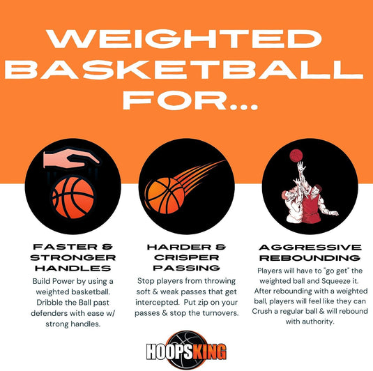 HoopsKing - Weighted Indoor Basketball for Training (Men or Women) | 29.5
