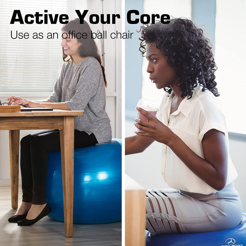 Load image into Gallery viewer, ProBody Pilates - Yoga Ball for Pregnancy, Fitness, Balance, Workout at Home, Office and Physical Therapy (Sky)
