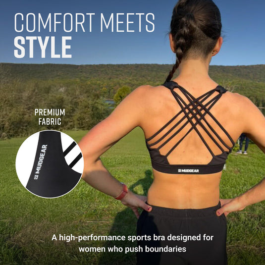 MudGear - Women's Performance Sports Bra with Pockets (Black)