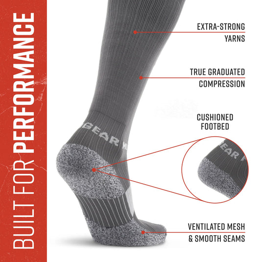 Mudgear - Tall Compression Socks (Gray/Gray)