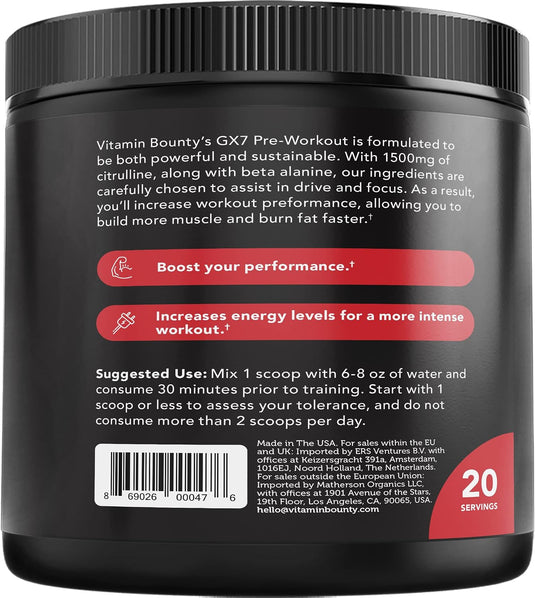 Vitamin Bounty - GX7 Pre-Workout Watermelon