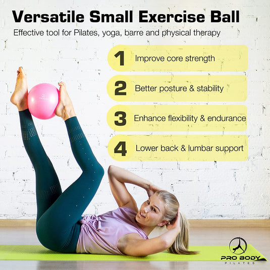 ProBody Pilates - 9 Inch Small Exercise Ball for Stability, Barre, Pilates, Yoga, and Balance