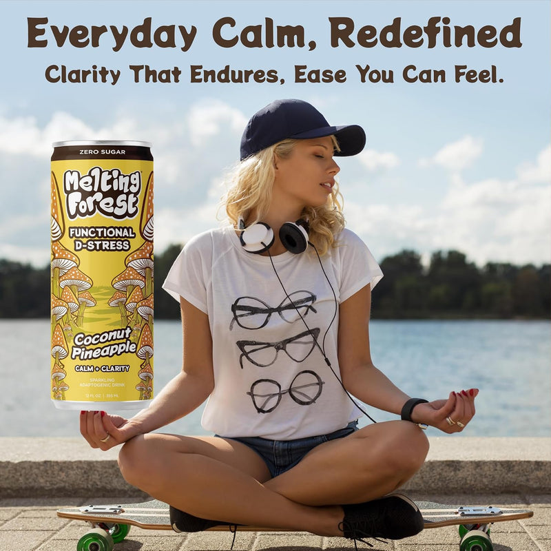 Load image into Gallery viewer, Melting Forest - Mushroom D-Stress Drink 12 Pack - Coconut Pineapple
