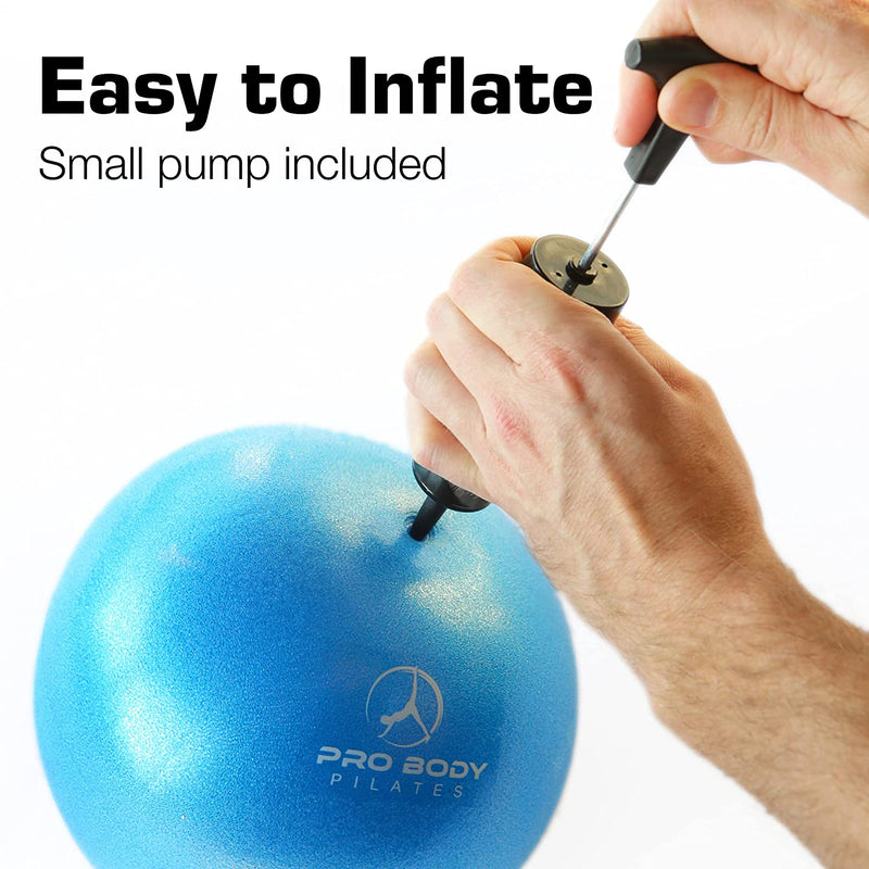 Load image into Gallery viewer, ProBody Pilates - 9 Inch Small Exercise Ball for Stability, Barre, Pilates, Yoga, and Balance (with Pump)
