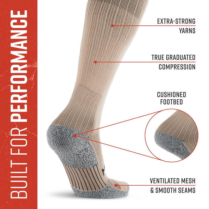 Load image into Gallery viewer, Tall Compression Socks Tactical Line (Coyote Tan)
