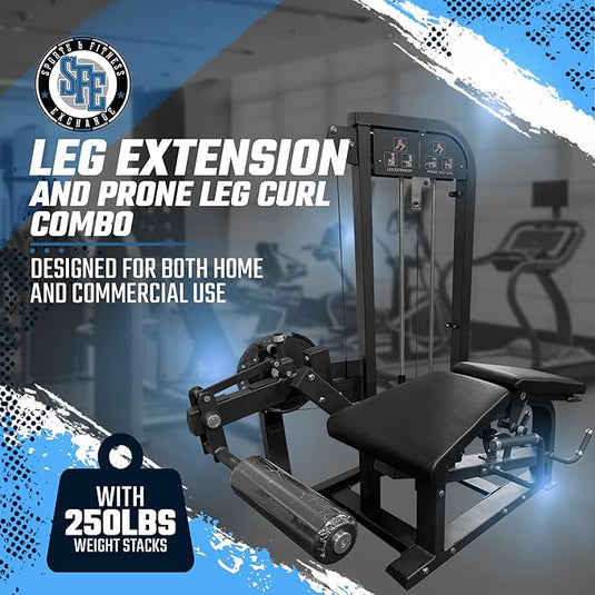 SFE - Commercial Leg Extension Prone Leg Curl Combo w/250lb weight stack (New)