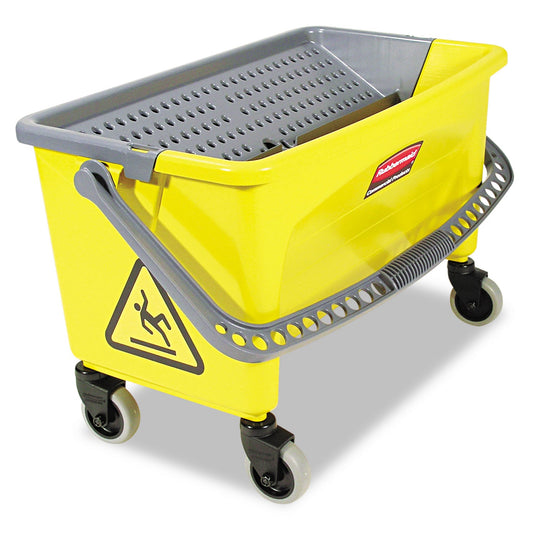 2xSavings - Rubbermaid HYGEN Press Wring Bucket for Microfiber Flat Mops, 43 qt, Yellow