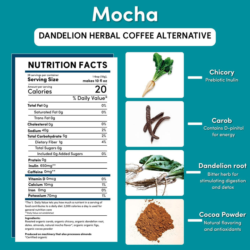 Load image into Gallery viewer, Teeccino - Dandelion Mocha Herbal Coffee
