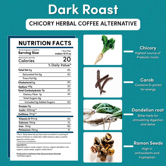 Teeccino - Dandelion Dark Roast Herbal Coffee