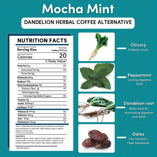 Teeccino - Dandelion Mocha Mint Herbal Coffee