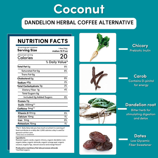Teeccino - Dandelion Coconut Herbal Coffee