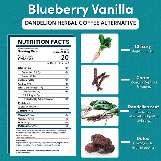 Teeccino - Blueberry Vanilla Chicory Herbal Coffee