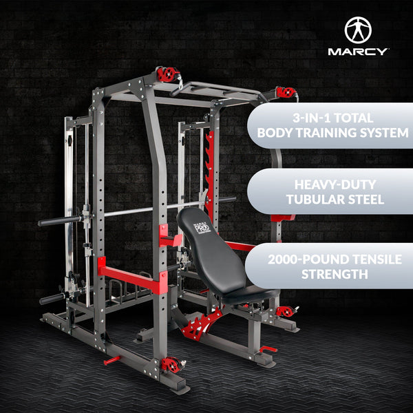 Marcy Pro Smith Machine Weight Bench Home Gym Total Body