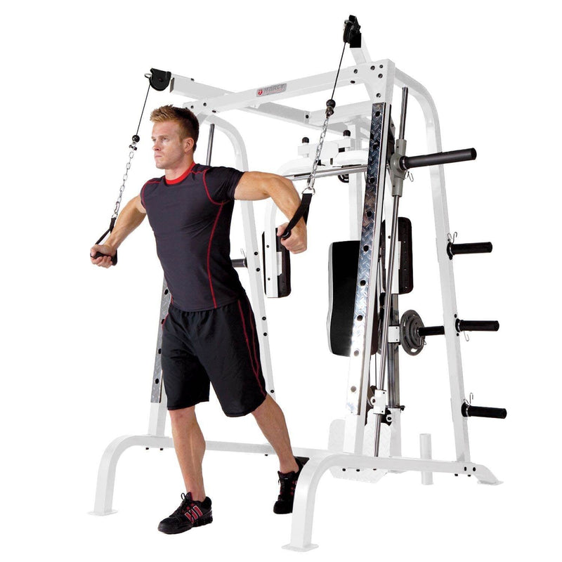 Load image into Gallery viewer, Marcy Pro Smith Cage Workout Machine Total Body Training Home Gym System, White
