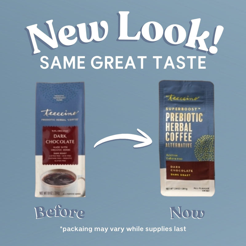 Load image into Gallery viewer, Teeccino - Dark Chocolate Prebiotic SuperBoost Herbal Coffee
