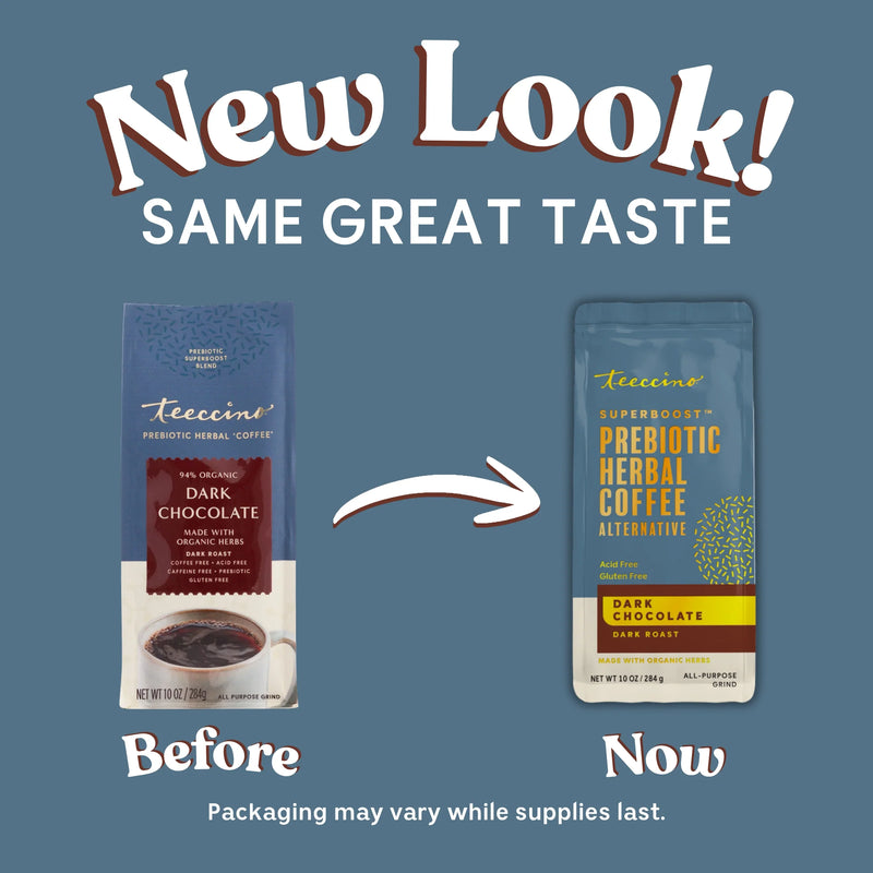 Load image into Gallery viewer, Teeccino - Dark Chocolate Prebiotic SuperBoost Herbal Coffee
