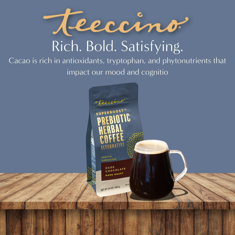 Load image into Gallery viewer, Teeccino - Dark Chocolate Prebiotic SuperBoost Herbal Coffee
