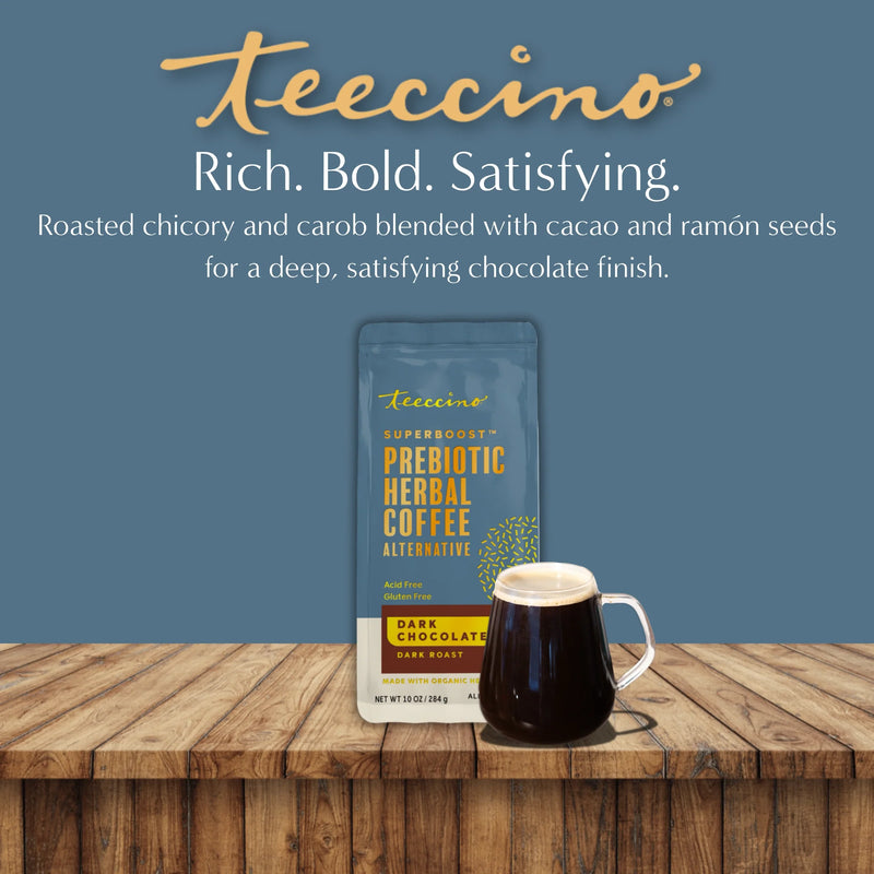 Load image into Gallery viewer, Teeccino - Dark Chocolate Prebiotic SuperBoost Herbal Coffee
