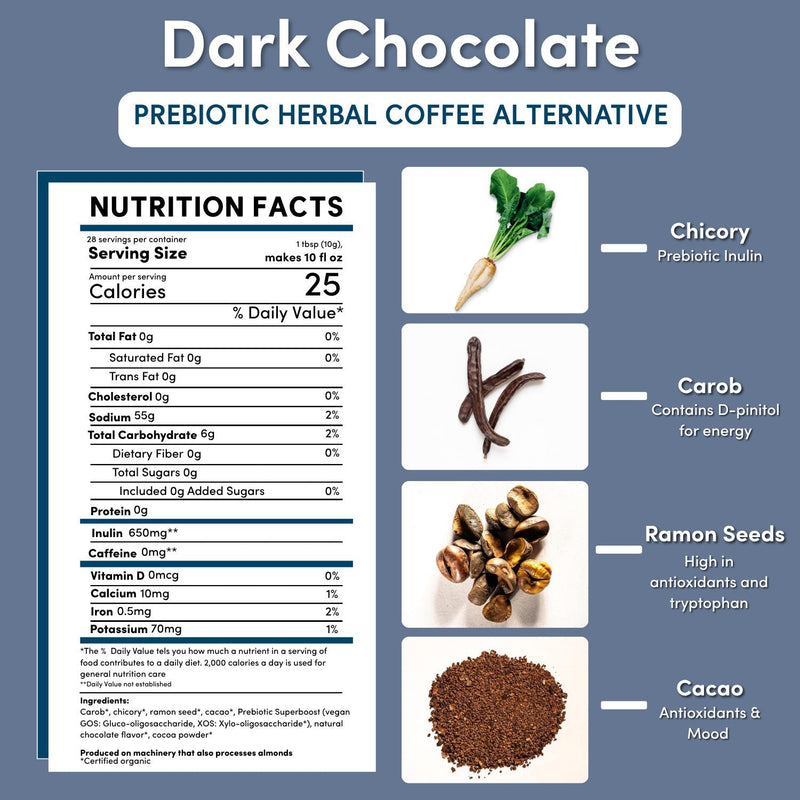 Load image into Gallery viewer, Teeccino - Dark Chocolate Prebiotic SuperBoost Herbal Coffee
