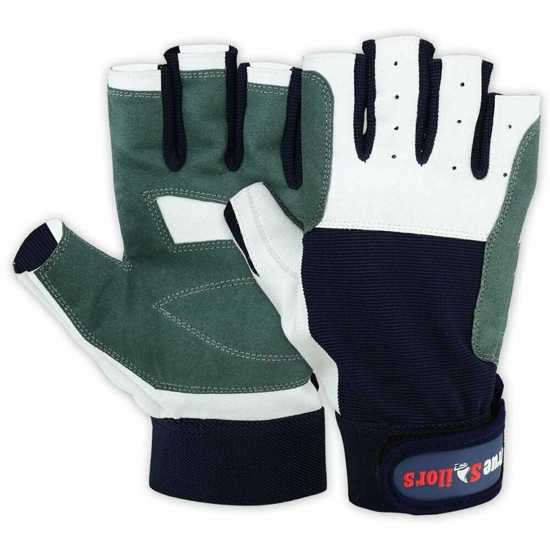 Load image into Gallery viewer, MRX - Sailing Gloves All Cut Fingers Blue Grey Kayaking Watersports - White / Green / XS
