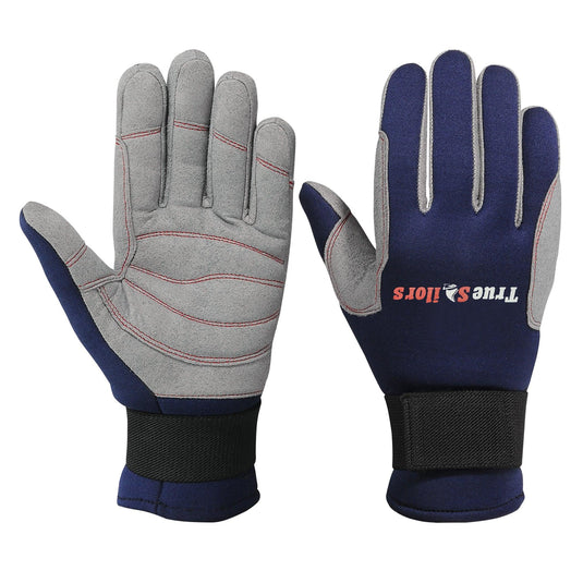 MRX - Sailing Gloves Full Finger Cold Weather Blue Grey Amara Neoprene