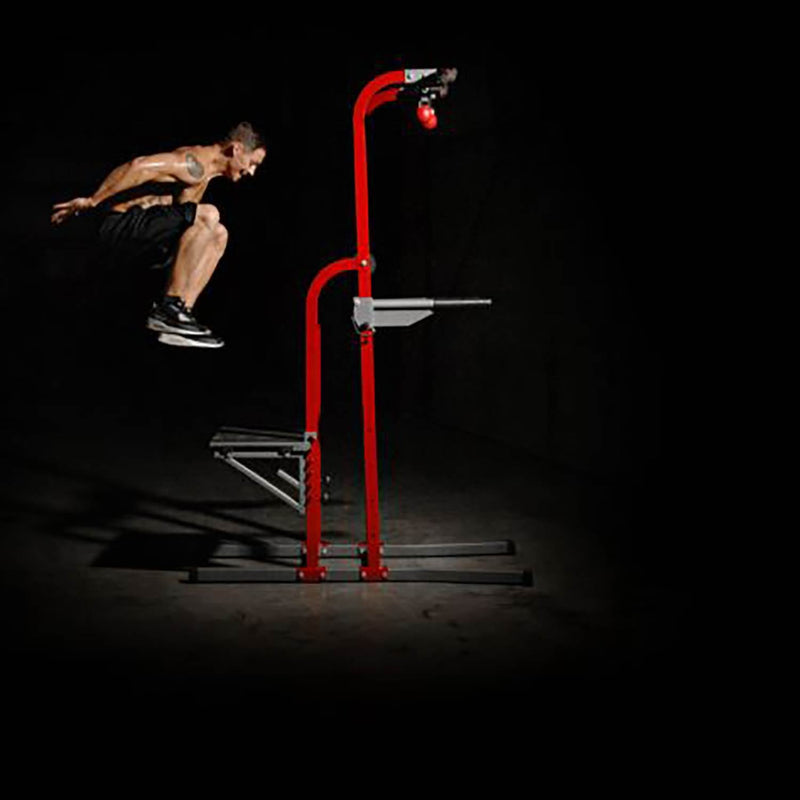 Load image into Gallery viewer, Stamina X Fortress Power Tower Home Gym Pull Up Fitness Workout Station, Red
