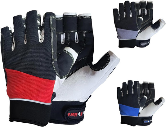 MRX - True Sailors - Sailing Gloves Kayaking Yachting Dinghy Rope Fishing Short Finger Glove