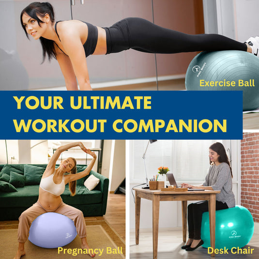 ProBody Pilates - Pregnancy Ball for Maternity, Labor and Birth. Includes Pregnancy Guide. (Rose)